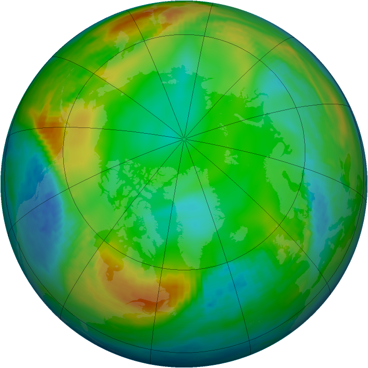 Arctic ozone map for 15 December 1980